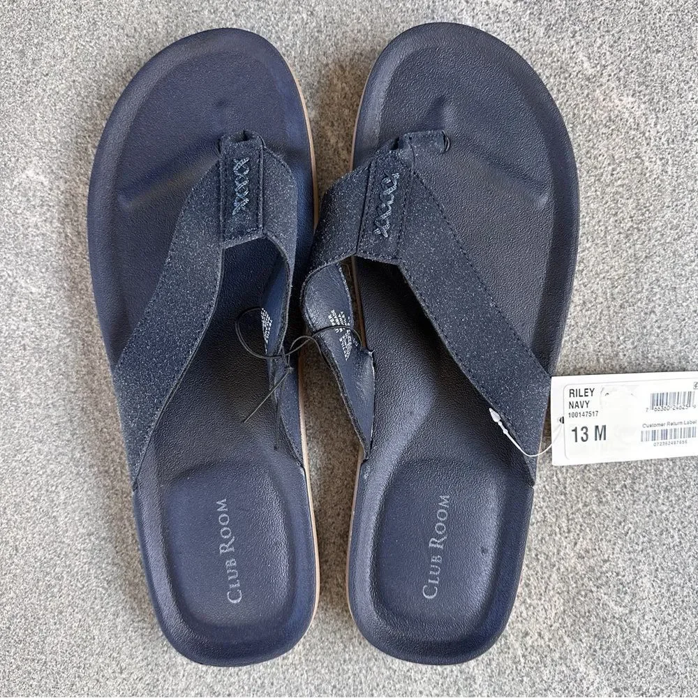 NWT Club Room Men's Riley Flip Flop Sandal in Navy Size 13